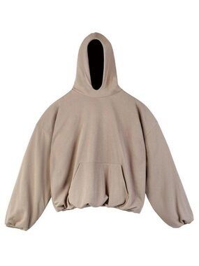 idlt Cropped oversized Beige tan cream Hoodie with Kangaroo Pocket SZ S unisex